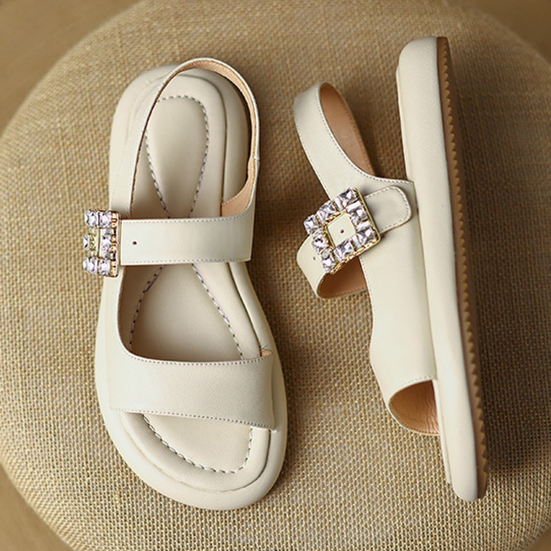 Giày xăng đan IELGY đính đá phong cách La Mã thời trang dành cho nữ