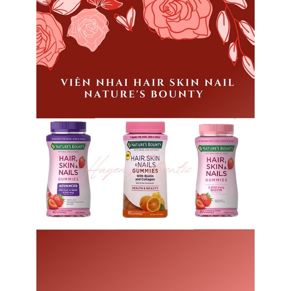 Kẹo ngậm mọc tóc Nature's Bounty- 80v
