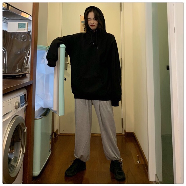 Áo khoác Hoodie trơn form rộng- hình thật chính chủ