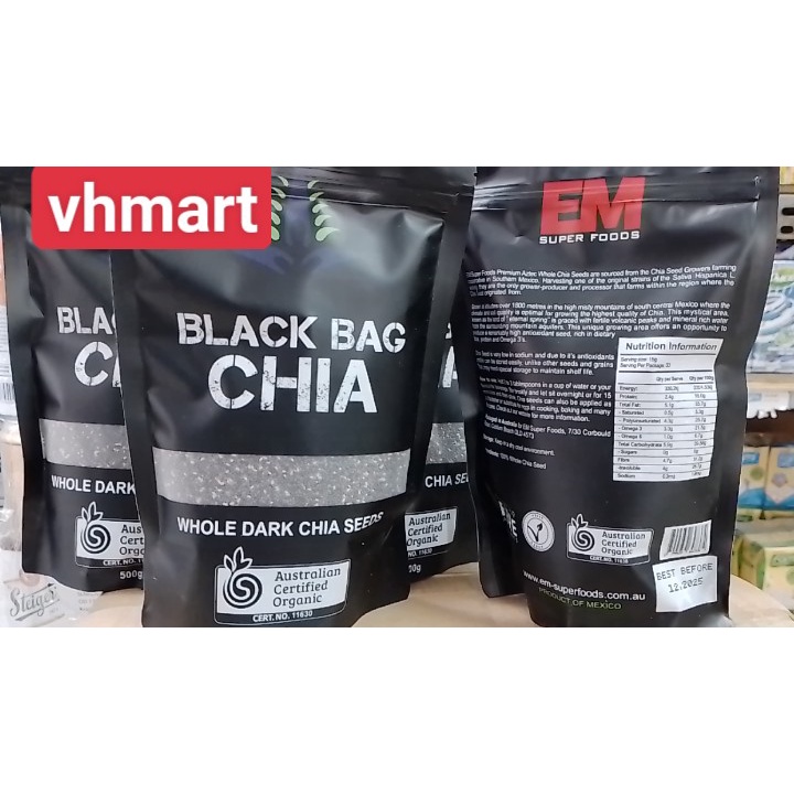 [BLACK BAG CHIA] Hạt Chia gói 500gr