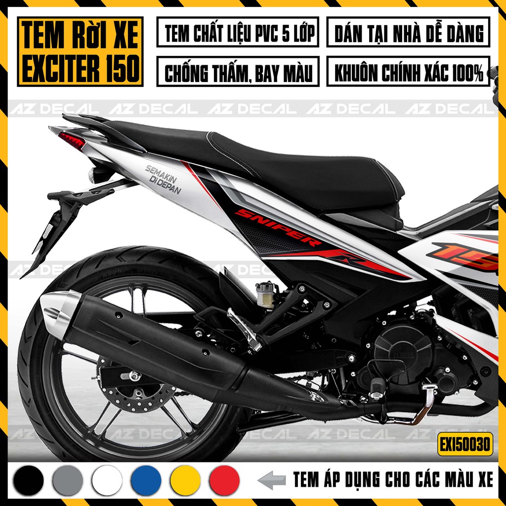 Tem Xe Exciter 150 Mẫu Sniper R | EX15030 | Tem Chế Ex 150 Cao Cấp Chống Nước, Decal Chống Bay Màu