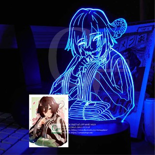 [HÀNG MỚI] Đèn Ngủ Anime LED 3D Kimetsu no Yaiba Iguro Obanai Type 01 AKNY1011 16 màu tùy chỉnh
