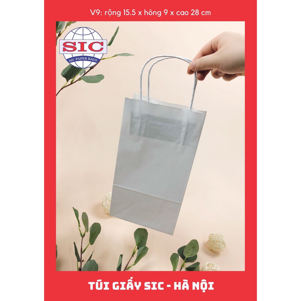 [COMBO 100 CHIẾC] TÚI GIẤY KRAFT V9: 15.5x9x28 CÓ QUAI ( ẢNH THẬT)