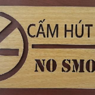 Bảng cấm hút thuốc gỗ 3D