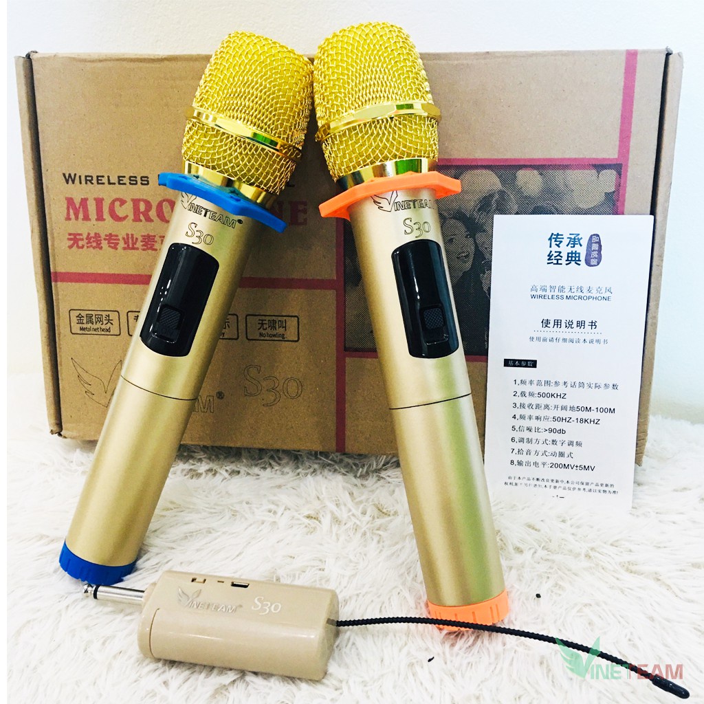 Bộ 2 micro karaoke không dây Zansong S28 kết nối uhf cho loa kéo - Hỗ trợ các thiết bị có jack cắm 3.5mm và 6.5mm