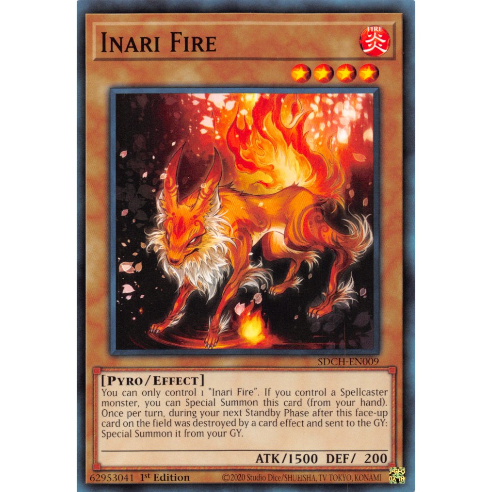 [ Zarre Yugioh ] Lá bài thẻ bài Yugioh SDCH-EN009 - Inari Fire