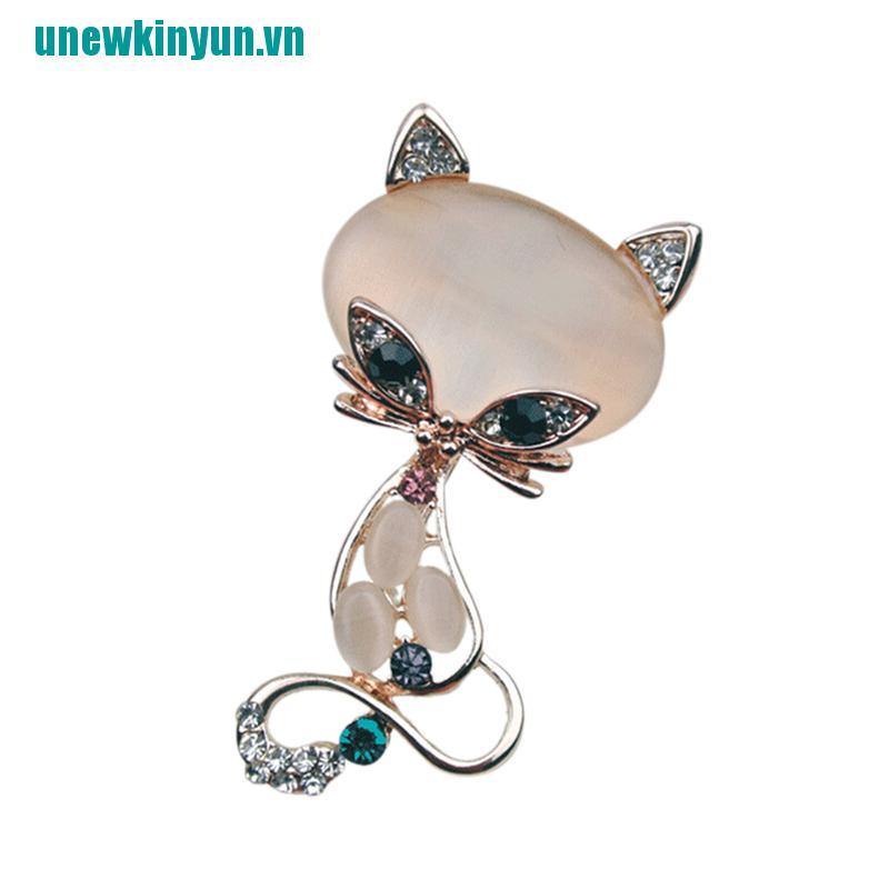 Y●Ghim Cài Áo Hình Con Cáo Đính Đá Opal Dễ Thương