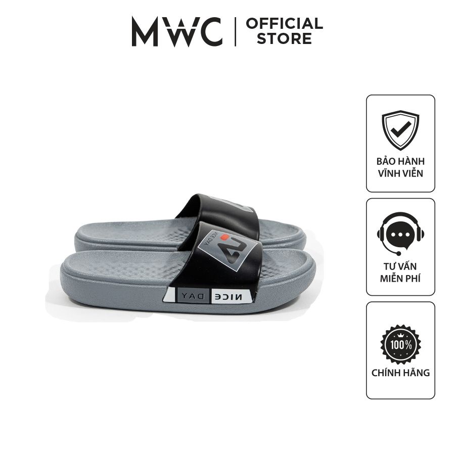 Dép MWC 7741 - Dép Nam Quai Ngang Phối Chữ Nổi Bật Cực Đẹp, Dép Nam Kiểu Dáng Đẹp, Đi Êm Chân, Mẫu Mới, Giá Tốt