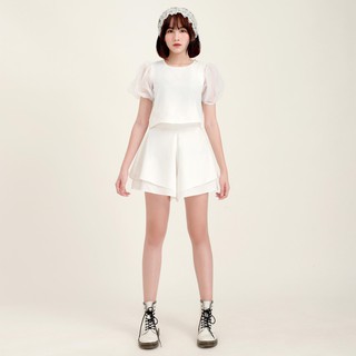 Áo croptop tay phồng 3 màu