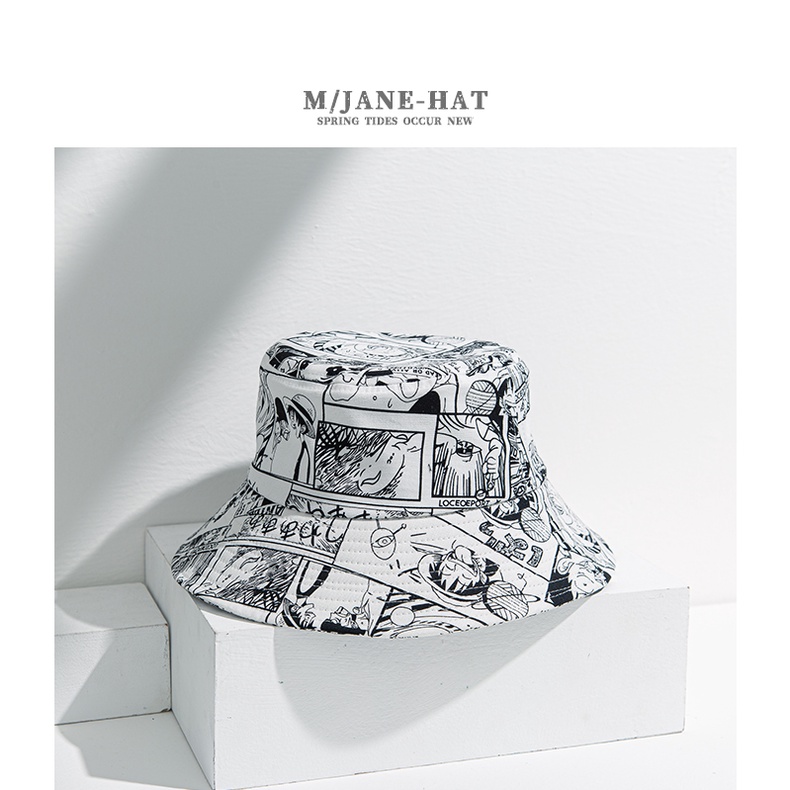 Mũ Vành Chống Nắng Phong Cách Hip Hop Thời Trang Hàn Quốc In Hình One Piece