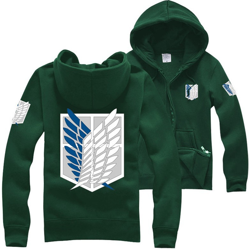 Áo Khoác hoodie Màu Xanh Đen Hóa Trang Nhân Vật titan Trong attack on titan