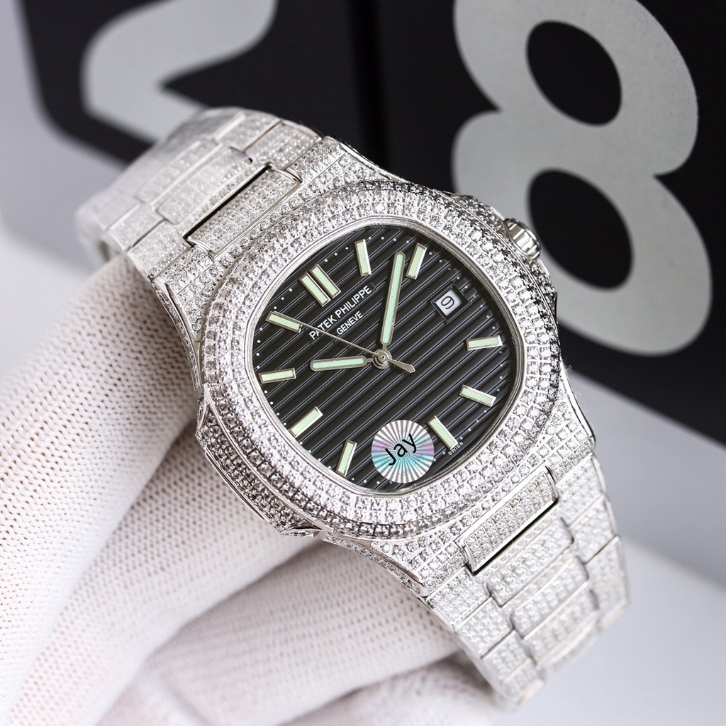 Đồng hồ Nam Patek Philippe full đá sw siêu đẹp, bản nâng cấp có kèm trang bị chống xước | BigBuy360 - bigbuy360.vn