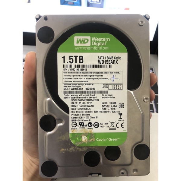 Ổ cứng WD xanh green 1.5TB đã test kĩ, bao test 10 ngày