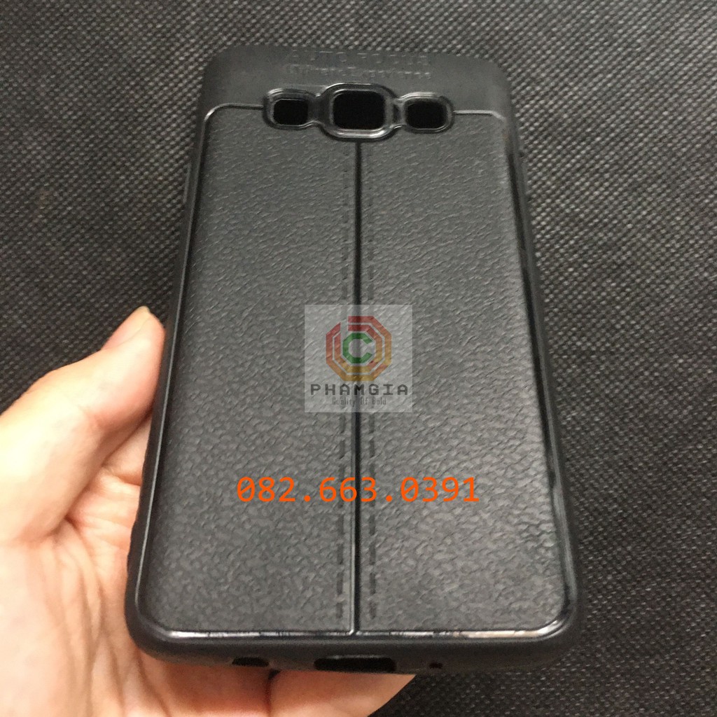 Ốp lưng dẻo đen Samsung A3 2015 vân da sang trọng