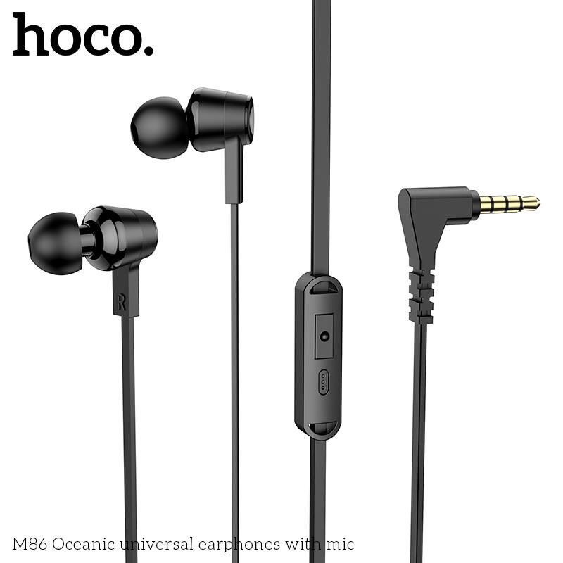 Tai Nghe Có Dây Nhét Tai Chống Ồn Super Bass Hoco M86 Jack 3.5mm Có Mic Nhỏ Bảo Hành 3 Tháng - Chính Hãng