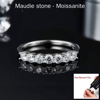 Nhẫn Moissanite Thật S925 Sterling Bạc ngăn xếp Moissanite Nhẫn kim cương dành cho nữ Nhẫn vĩnh cửu đầy đủ