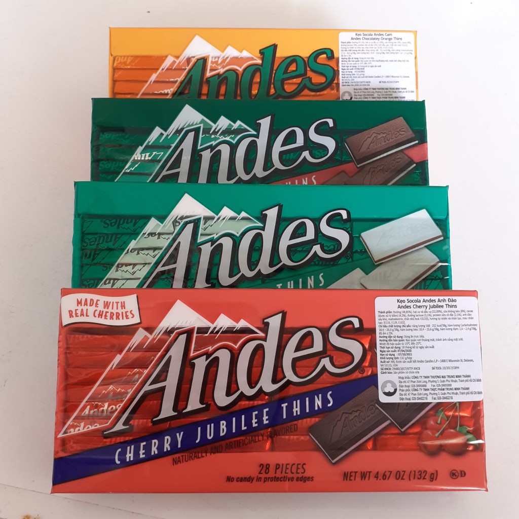 Combo Socola andes Mỹ 4 vị khác nhau