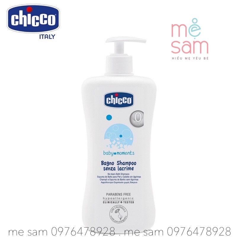 sữa tắm gội chicco 200ml và 500ml