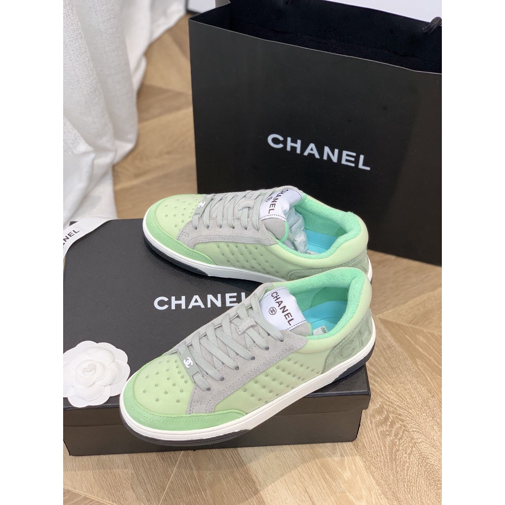 Giày sneaker nữ da thật thời trang cao cấp 𝘾𝙝𝙖𝙣𝙚𝙡 𝘾𝙝𝙖𝙣n𝙚𝙡 CN thiết kế da lộn, phong cách cá tính