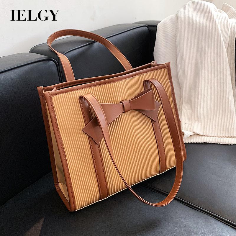 Túi đeo vai IELGY cỡ lớn đính nơ thời trang đơn giản cho nữ