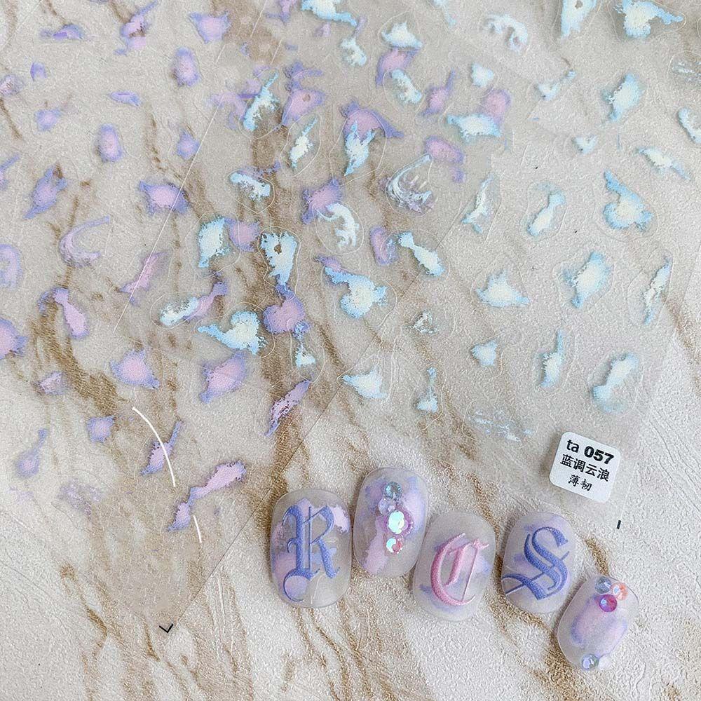 Nhãn Dán Trang Trí Móng Tay Hình Cá Voi Đám Mây Siêu Mỏng Màu Sắc Đẹp Mắt