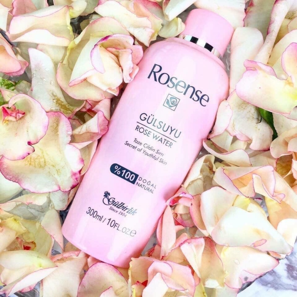 Nước hoa hồng toner hữu cơ Rosense chiết xuất hoa hồng, se khít lỗ chân lông - chai 300ml