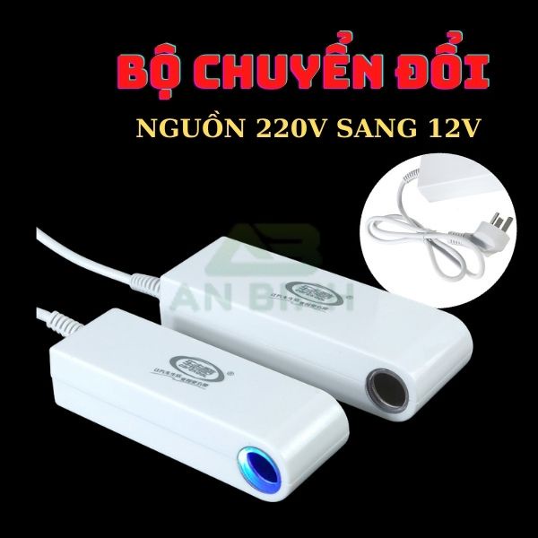 Bộ Chuyển Đổi Nguồn Từ 220V Sang 12V – Cục Đổi Nguồn 12V Bơm Xe Ô Tô, Máy Hút Bụi Có Đèn Led Báo Hiệu