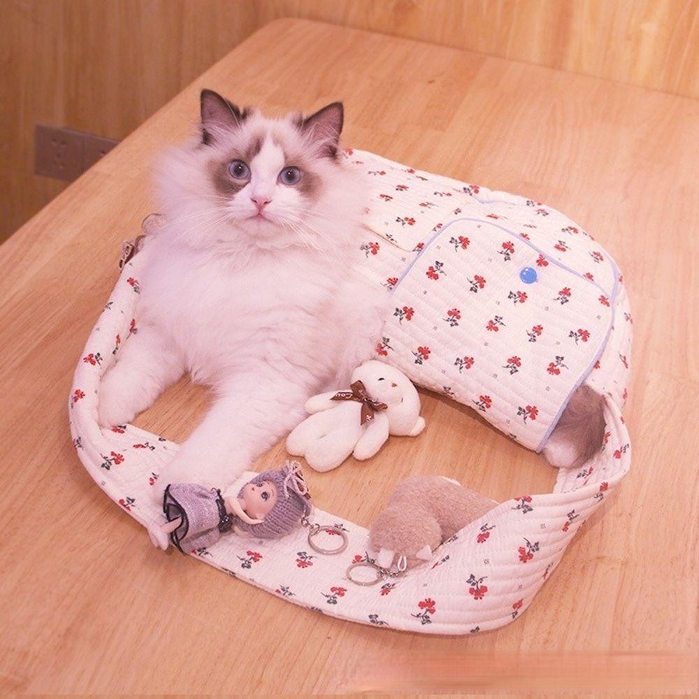 Layor1 Túi Tote Đeo Chéo Vai Bằng Cotton Kết Cấu Thoáng Khí Đựng Thú Cưng