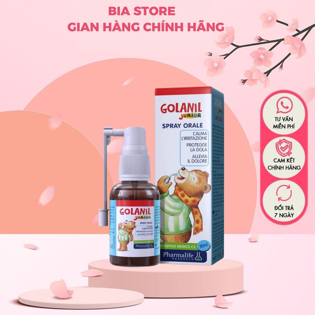 Xịt họng keo ong cho bé - Golanil Junior Spray Orale CP120