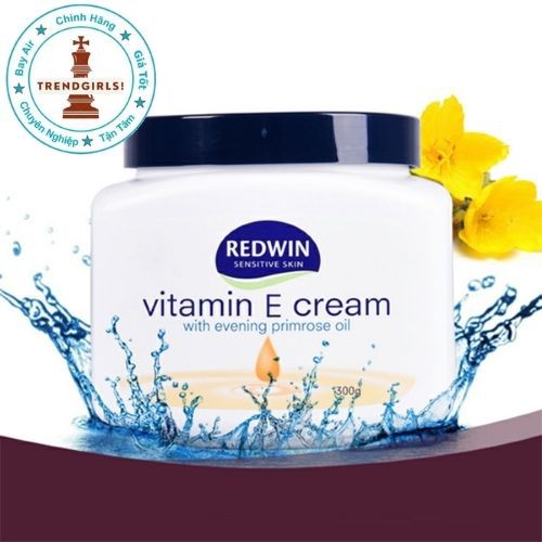 Kem dưỡng da toàn thân Redwin Vitamin E và hoa anh thảo, Úc (300g) giúp da mềm mịn, sáng bóng, căng mịn cho mọi lứa tuổi