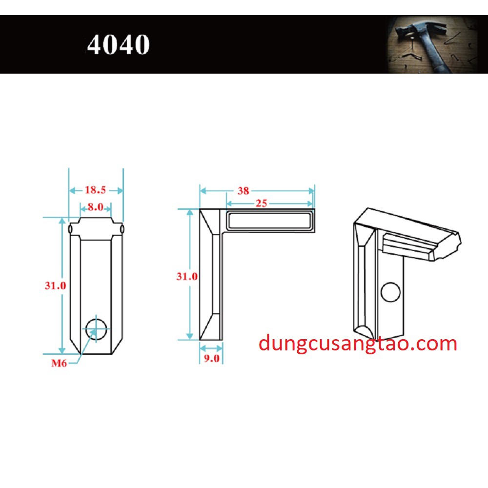 Ke âm nhôm định hình 2020/ ke góc âm nhôm 3030 / nhôm 4040