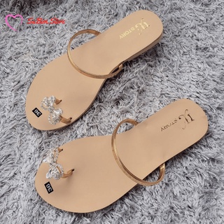 Dép nữ kẹp ngón hình bướm đính đá quai ngang lấp lánh– subim.store