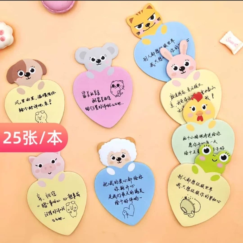 Giấy nhớ hình con vật dễ thương