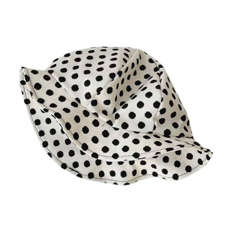 Nón Tai Bèo Chống Nắng Bằng Cotton Mềm Họa Tiết Chấm Bi