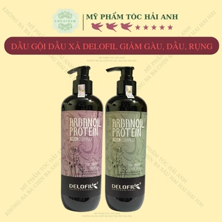 Dầu Gội Dầu Xả Delofil Arganoil Protein 800ML | Giảm Gàu, Ngứa, Phục Hồi Tóc Khô Xơ, Hư Tổn, Kiềm Dầu