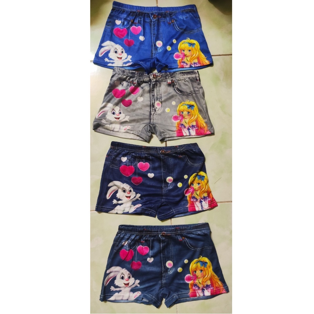 Quần short ngắn bé gái thun giả jean siêu xinh siêu kute