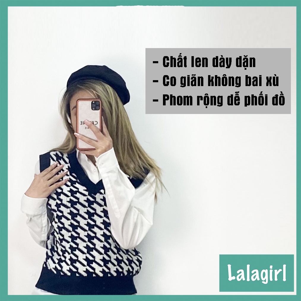 Áo gile nữ len cổ chữ V không tay màu sắc vintage phong cách Hàn Quốc [GZZ] | BigBuy360 - bigbuy360.vn