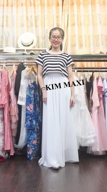 Đầm maxi trắng kèm áo rời cực xinh <3 - kèm hình thật 100%