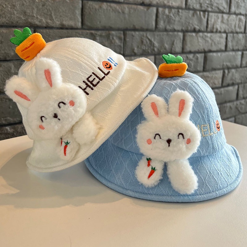 Nón Tai Bèo Họa Tiết Thỏ Nhỏ Siêu Dễ Thương Cho Bé