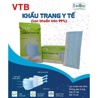 Khẩu trang y tế VTB 3 lớp kháng khuẩn
