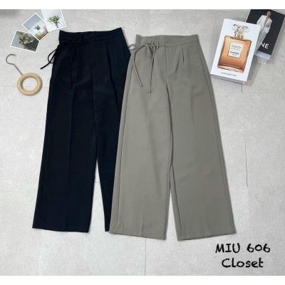 Quần ống rộng nữ cạp cao thắt nơ lưng dáng đứng nhiều màu hàng đẹp