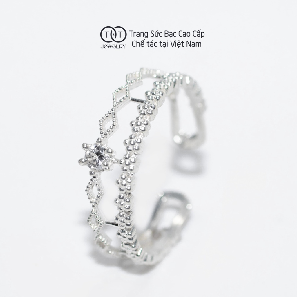 Nhẫn Bạc Nữ s925 T&amp;T Jewelry Harley Queen cao cấp NN018