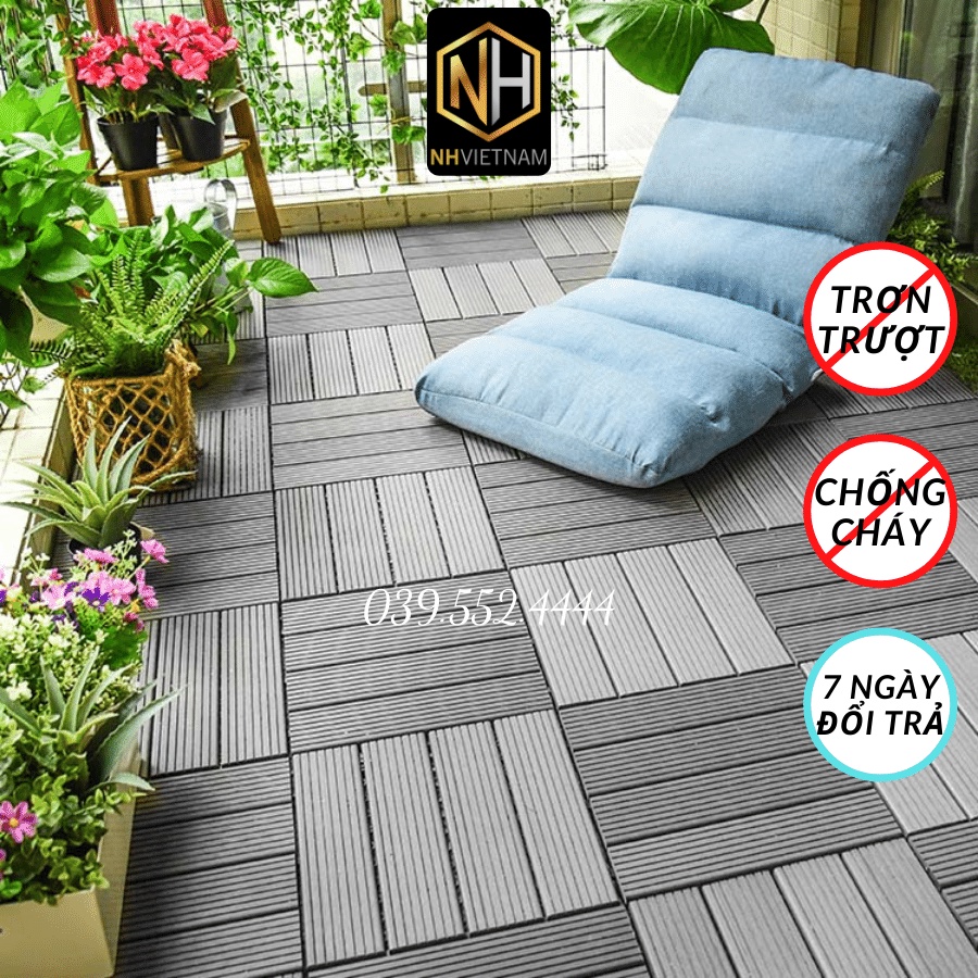 COMBO11 Tấm Nhựa Lót Sàn 5 Nan KT 30*30*2cm - Miếng nhựa giả gỗ Ban Công/Nhà Tắm/Nhà/Sân Vườn/Tiểu Cảnh/Bể Bơi.