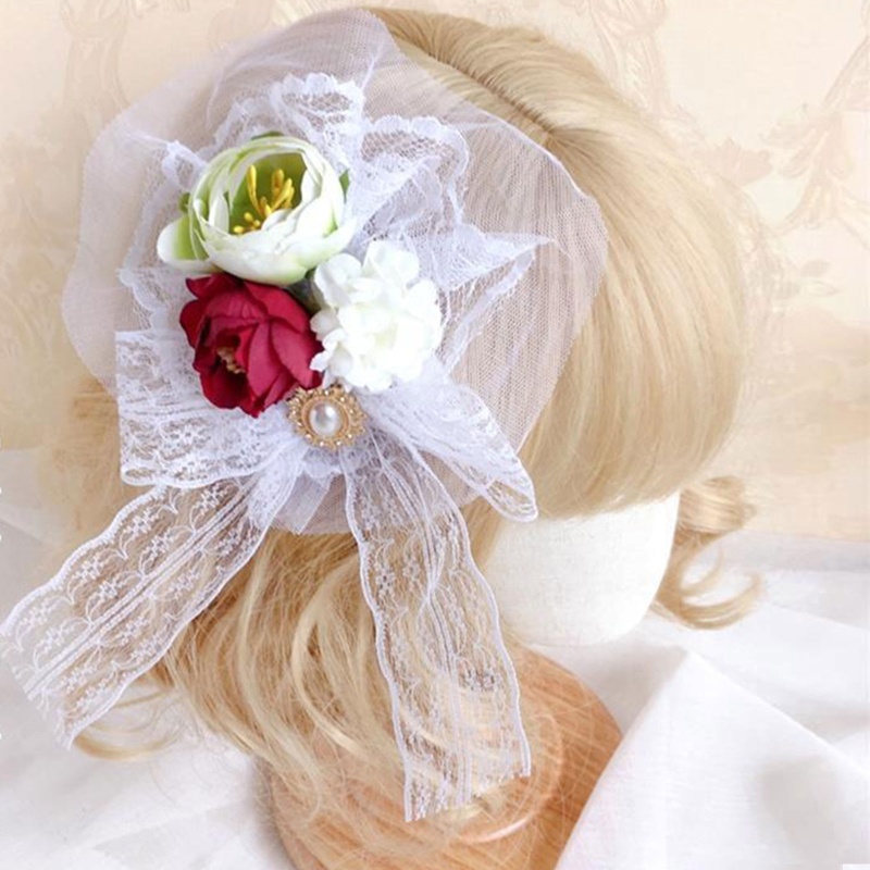 Kẹp Tóc Hình Nơ Hoa Phong Cách Lolita Xinh Xắn Cho Nữ