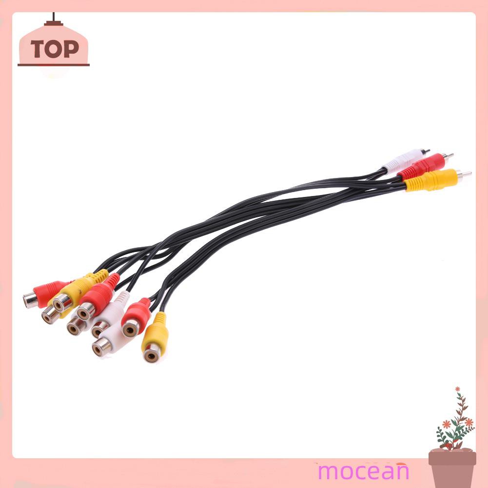 Mocean 3 RCA Male to 9 RCA Female Composite Audio Video AV Cable Splitter for DVD