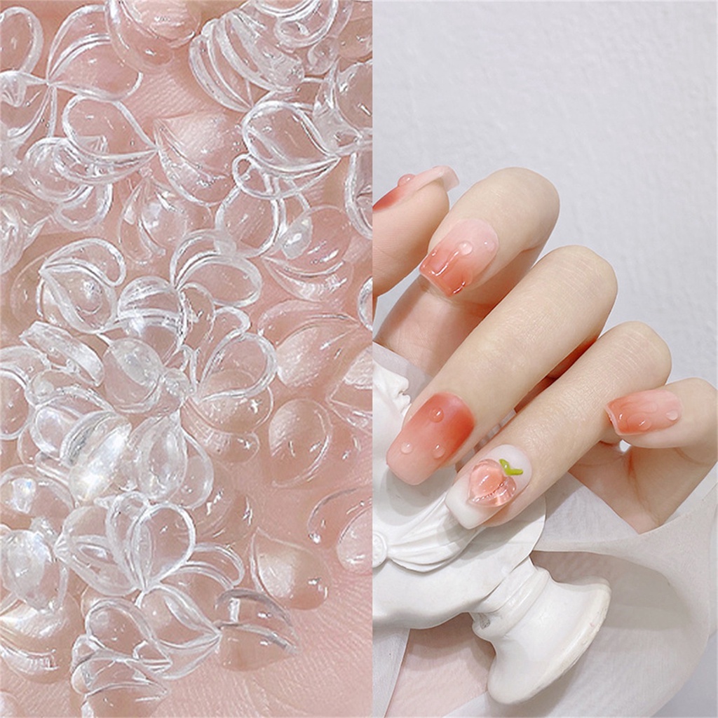 Set 25 Phụ Kiện Trang Trí Móng Tay Hình Trái Tim / Trái Tim / Quả Đào 3D Đa Năng Bằng Nhựa Resin Tinh Tế DIY Dành Cho Bạn Gái