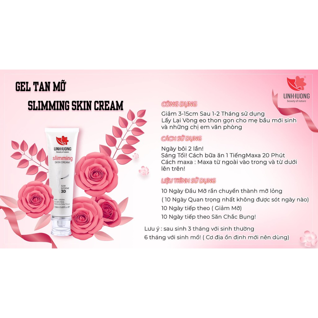 [CHÍNH HÃNG] Kem tan mỡ Linh Hương - Slimming Skin Cream 150ml