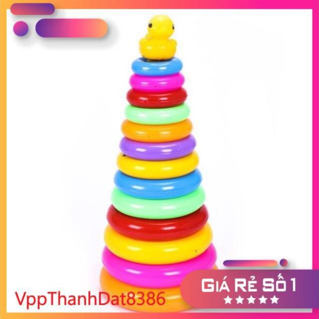 (Sale)  Tháp vòng xếp chồng hình chú vịt ( cỡ đại 50cm)