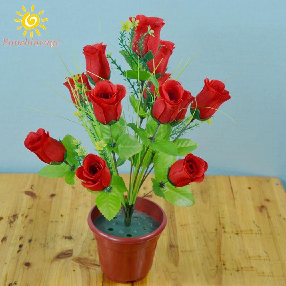 Bó Hoa Hồng Giả 12 Đầu Bông Trang Trí Tiệc Cưới Hàng Mới Và Chất Lượng Cao