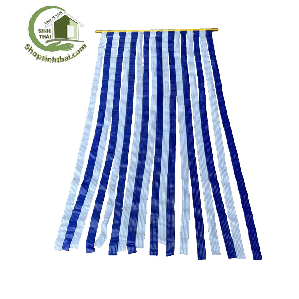Rèm màn nhựa, dây nhựa xanh trắng - 1m x 1,7m